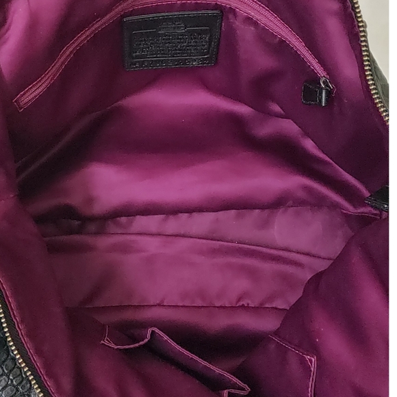 COACH - ASHLEY BLACK CROC EMBOSSED LEATHER SATCHEL - Picture 12 of 13